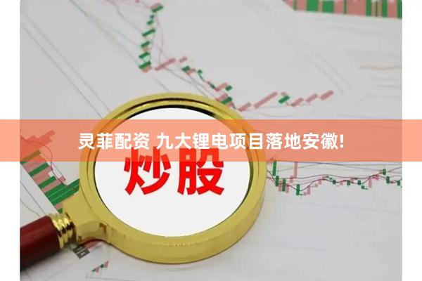 灵菲配资 九大锂电项目落地安徽!